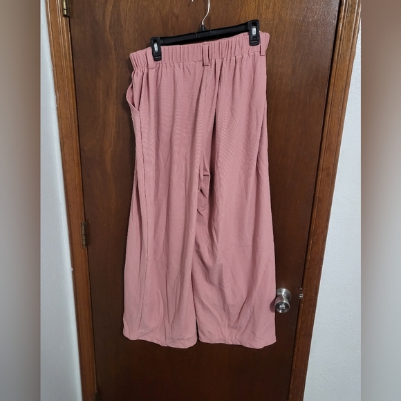High Waisted Plicated Side Pocket Wide Leg Waffle Casual Pants halara lp - Picture 7 of 8